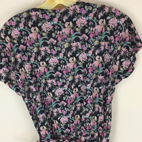 Vintage Meryl Fashions LTD Floral Belted MIDI Dress made in USA Size 10 - Picture 6 of 15